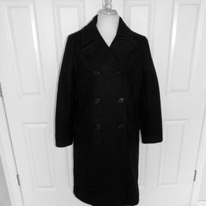 J. CREW  BLACK  DOUBLE BREASTED COAT